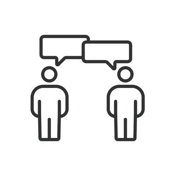 Small talk, in line design. Small talk, conversation, chit-chat, dialogue イラスト素材