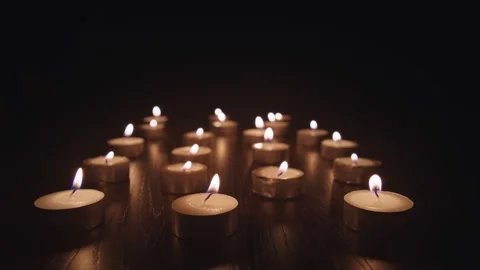 Small Tea Candles Stock Footage 150179276