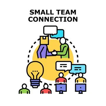 Small team connection developing business collaboration and success 스톡 일러스트