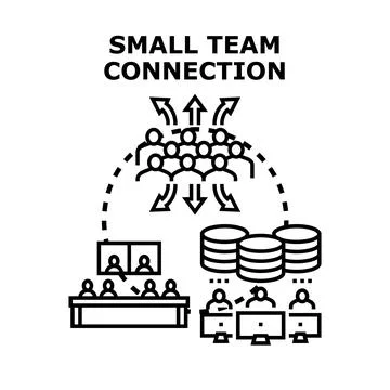 Small team connection networking for community interaction 스톡 일러스트