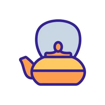 Small teapot with large spout icon vector outline illustration 스톡 일러스트
