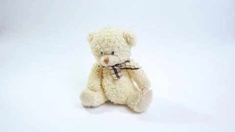 Small Teddy Bear on White Background Stock Photos