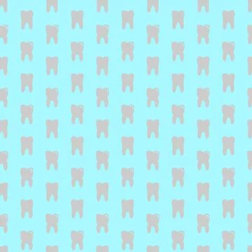 Small Teeth Shape Dental Seamless Pattern Design Stock Illustration