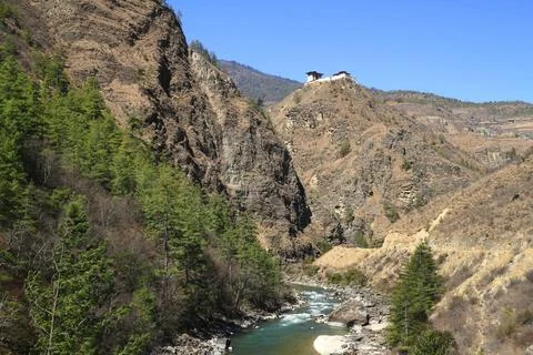 Small temple on the mountain Small temple on the mountain, Paro Valley, Bh... Stock-Fotos