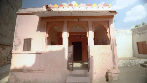 Small Temple with Pink Facade Stock Footage 322104079