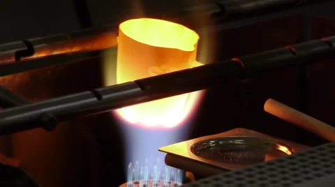 Small test melting pot being mixed Stock Footage 46108283