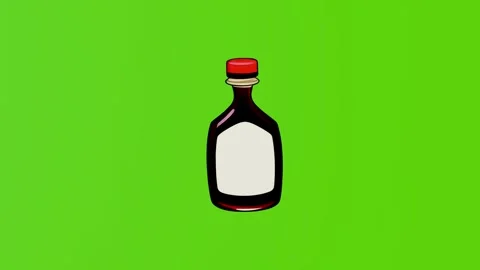 A small test tube with a potion on a green background Stock Footage 283355094