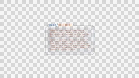 Small text decoding window with scan effect. Video stock 244824778