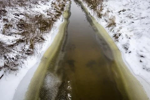 Small thin stream or river Stock Photos