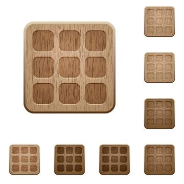 Small thumbnails wooden buttons Stock Illustration