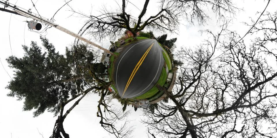 This small tiny planet is so crowded, there is only enough room for a few hou イラスト素材