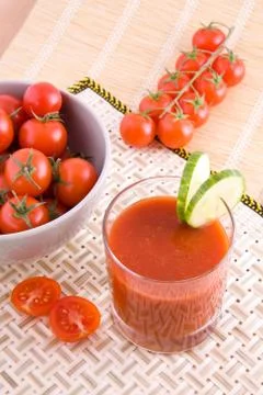 Small tomato juice Stock Photos