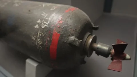 A Small Torpedo from the First World War Period Stock Footage 256839987
