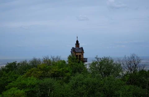 Small tower overlooking landscape Stock Photos