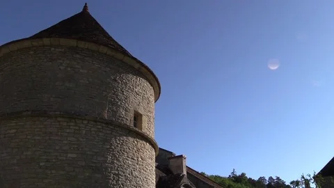 Small tower under a blue sky Stock Footage 77265381