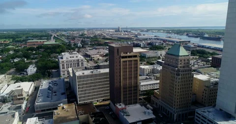 Small towers in downtown Mobile Stock Footage 201284305