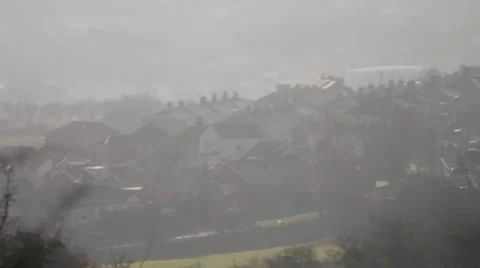 Small town across fields Stock Footage 21898301