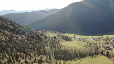 Small town aerial panorama Stock-Footage 100187652