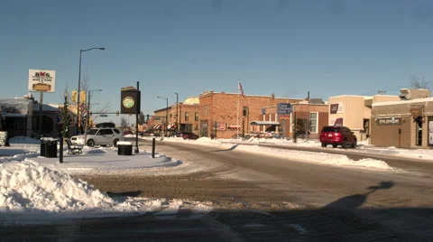 Small town after snow Stock Footage
