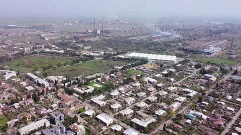 Small Town And Air Pollution Stock Footage 168953076