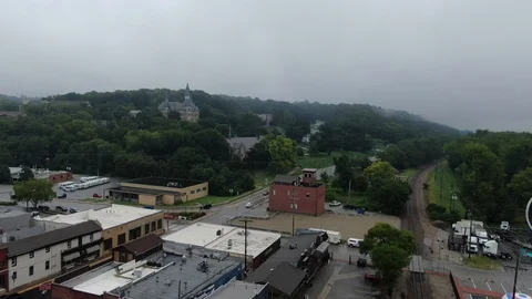 Small town arial Stock Footage 114751215