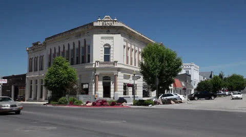 Small town bank Stock Footage