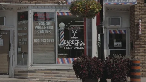 Small town Barber Shop Stock Footage 99373427