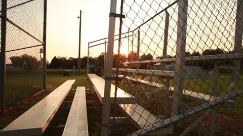 Small Town Baseball Bleachers Stock Footage 25396383
