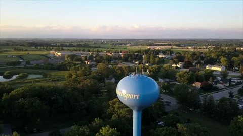 Small town baseball diamonds drone Video stock 77602112