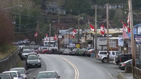 Small town by the bay Stock Footage 75242527