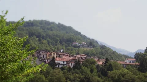 Small town with beautiful views of the mountains and gorges Italy 2 Stock Footage 56377589