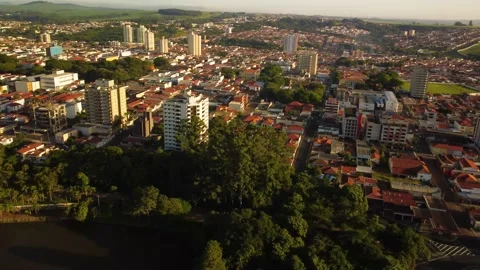 Small town in Brazil, flight over a small town in Brazil, 4k, natural light.. Video stock 240007686