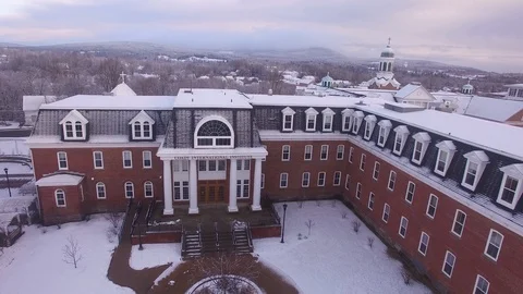Small Town Campus in Winter Stock Footage 125918852