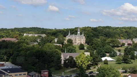 Small town cathedral Stock Footage 114751255