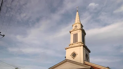 Small Town Church Video stock 190129254