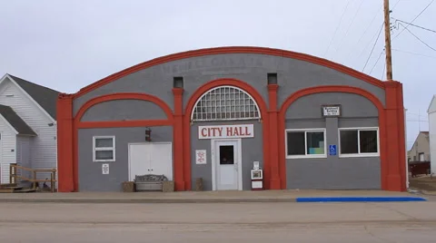 Small town city hall Stock Footage 47826008
