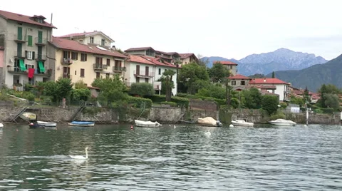 Small town on Como lake Stock Footage 32318662