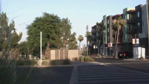 Small Town Crosswalk with Rack Focus Video stock 199554856