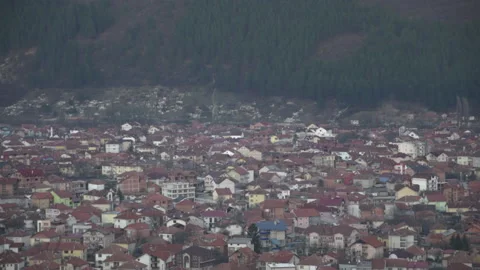 Small town at dawn Stock Footage 147548484