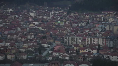 Small town at dawn Video stock 147551652