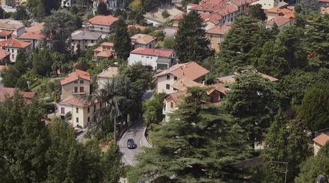 Small town districts view from above. Italy  Stock Footage 56377597