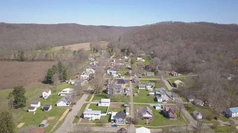Small town drone shot Stock Footage 128843850