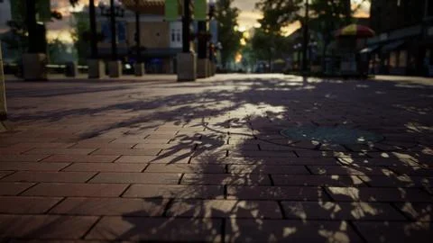 Small town with empty streets Ilustración de archivo