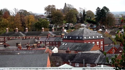 Small town establishing shot Stock Footage 144784880