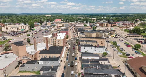 Small Town Flyover | Aerial Hyperlapse | 4K Vídeo Stock 139560174