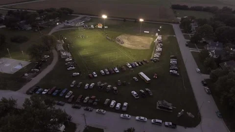 Small Town Friday Night Lights from the sky Stock-Footage 254616007