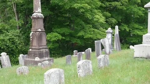 Small Town Graveyard Stock Footage 310251144