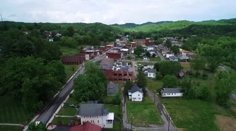 Small Town in Green Mountain Background Stock Footage 50669128