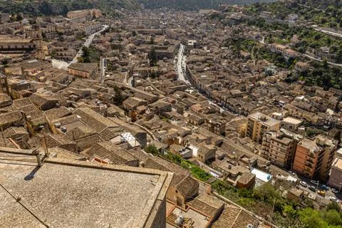 Small town high view Stock-Fotos