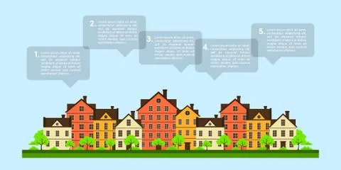 Small town infographic Stock Illustration